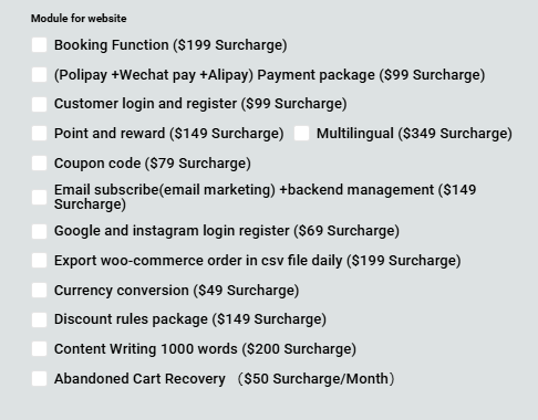 Average website Functionality cost
