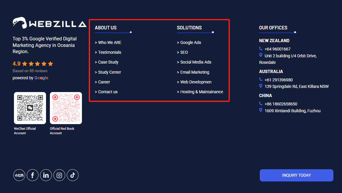 Footer Links