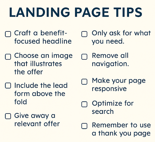 Top 10 landing page tips