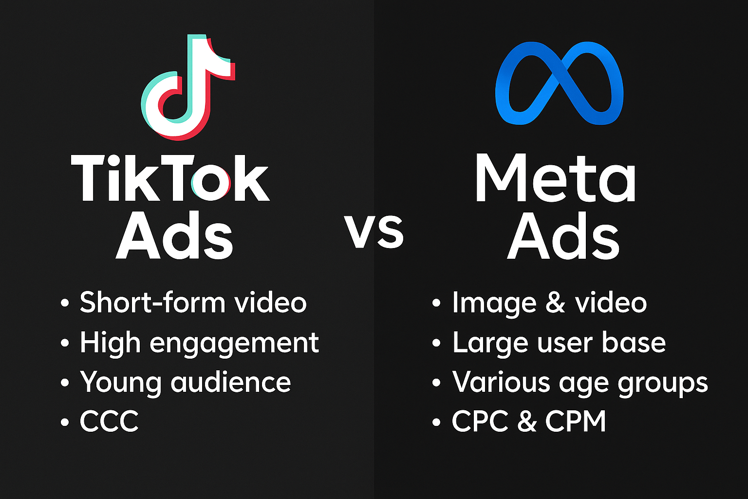 tiktok vs meta ads what are the differences