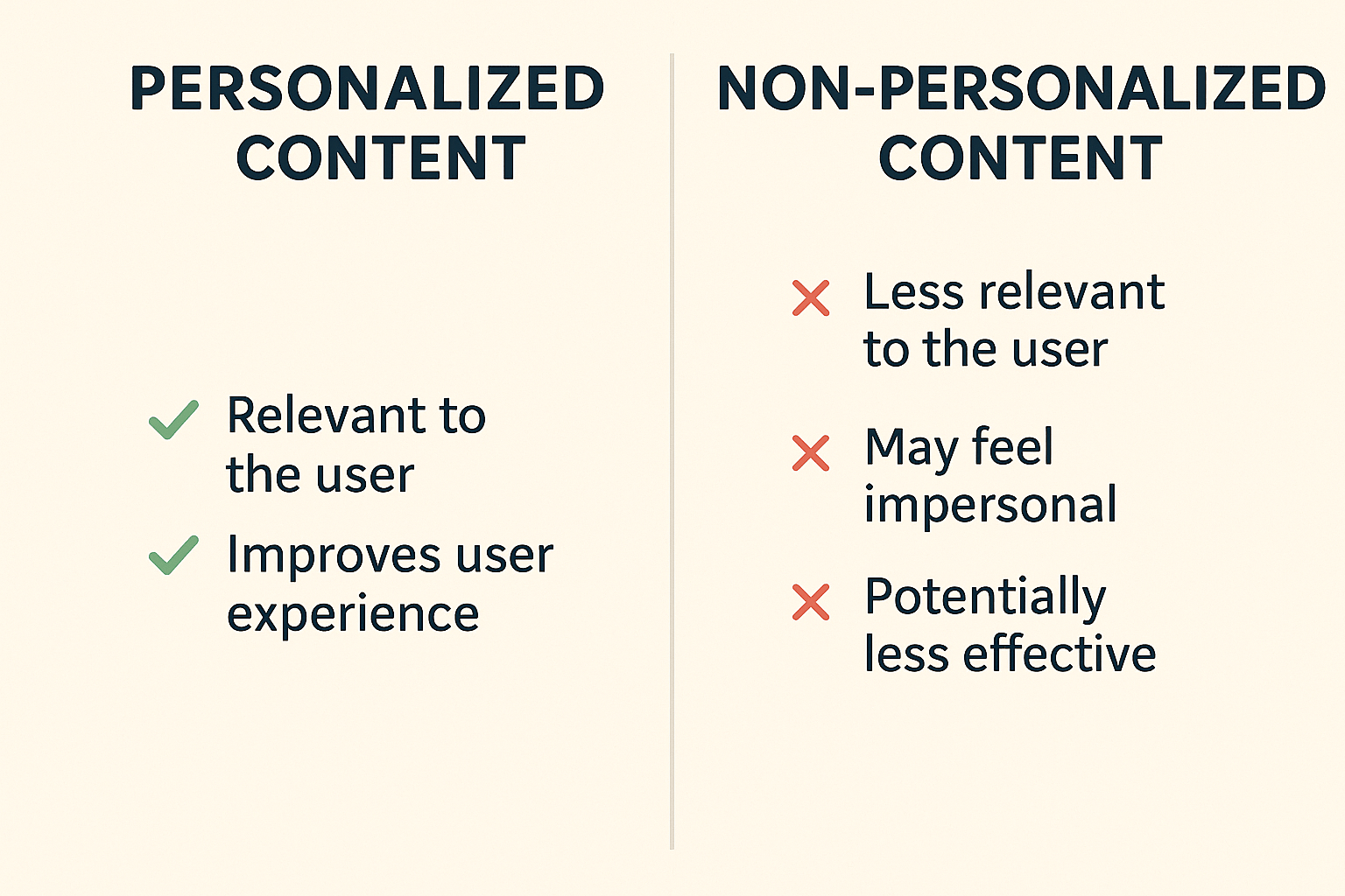 personlized content vs non-personalized content 