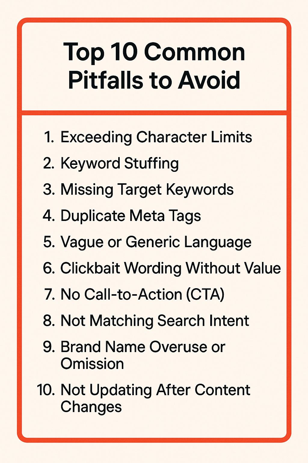 top 10 common mistake on meta title and description