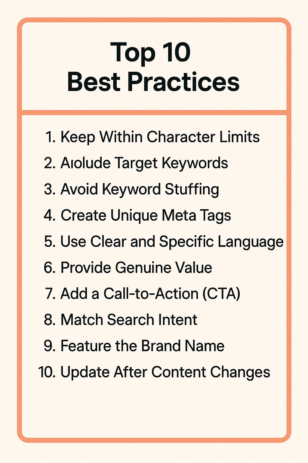 top 10 best practices when it come to meta title and description