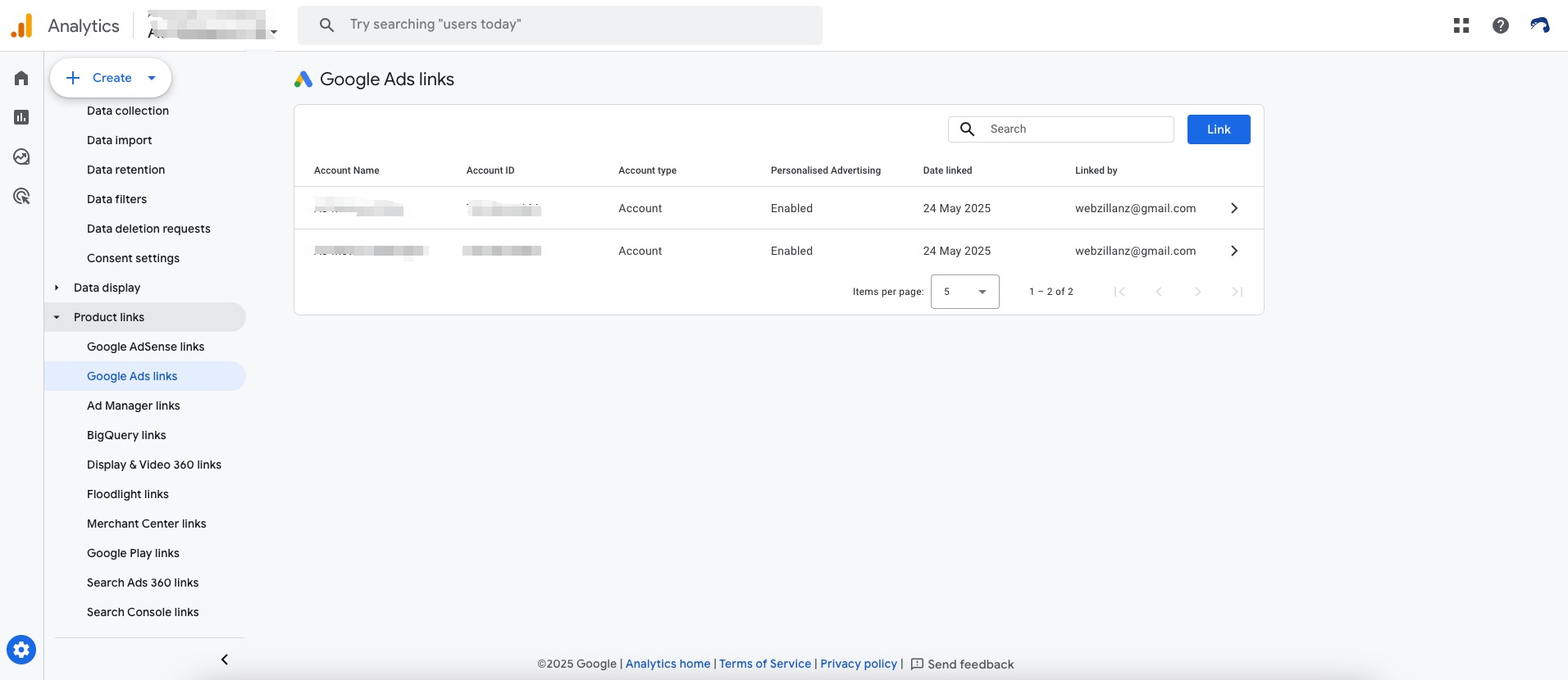 Link GA4 to Google Ads: example