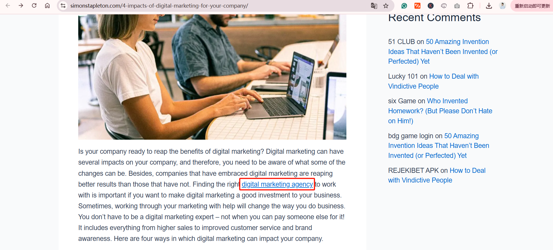 Example of a low risk backlinks
