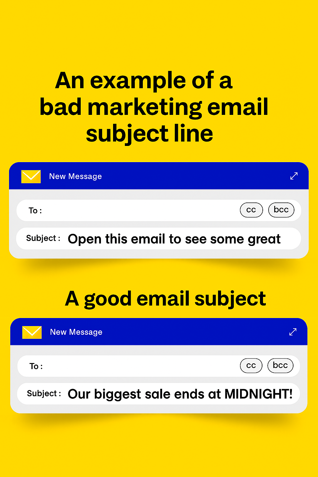 example of good and bad email subject line