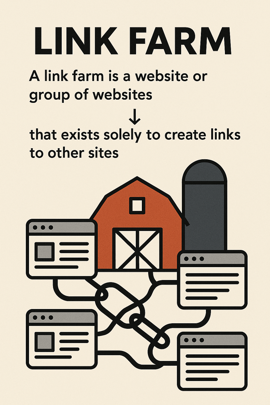explain what is link farm in one image