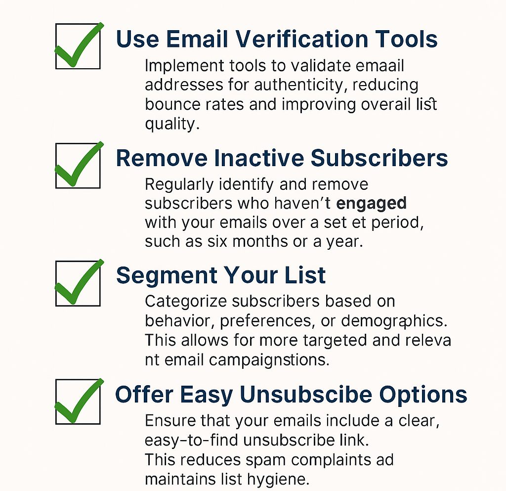 email marketing list hygiene checklist