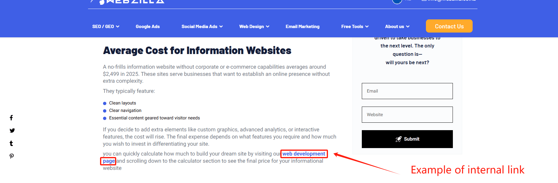 Example of internal link