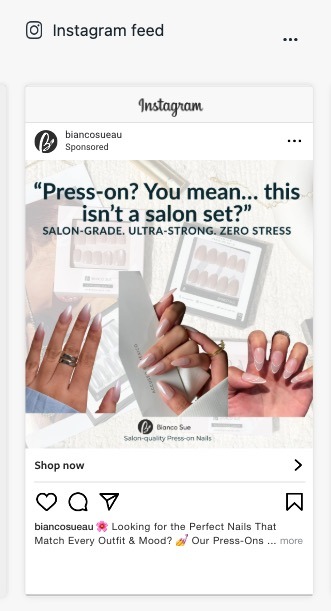 In feeds instagram ads example