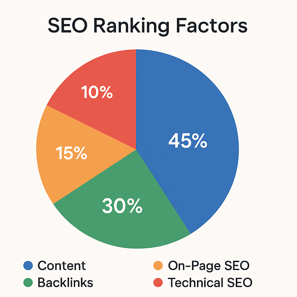 SEO ranking Factors pie chart