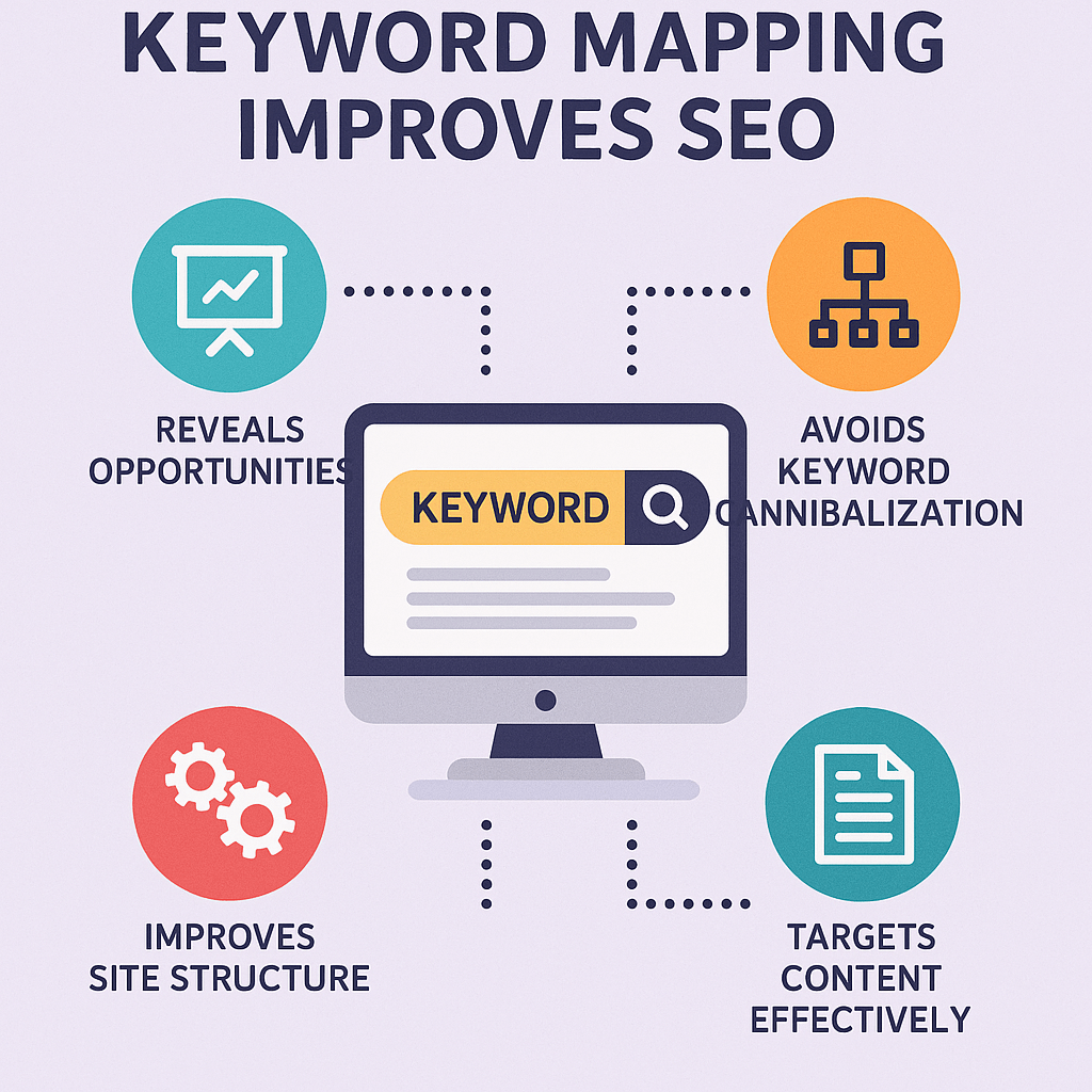 Explain why keywords mapping improves SEO in one image